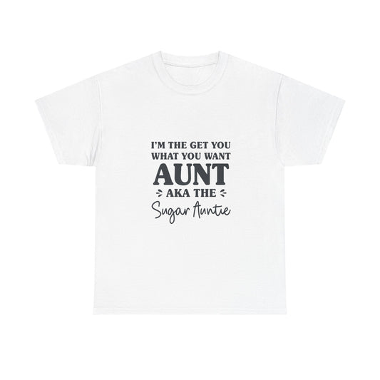 Funny Aunt Graphic Tee - Sugar Auntie Spoil Niece Nephew Unisex T-Shirt