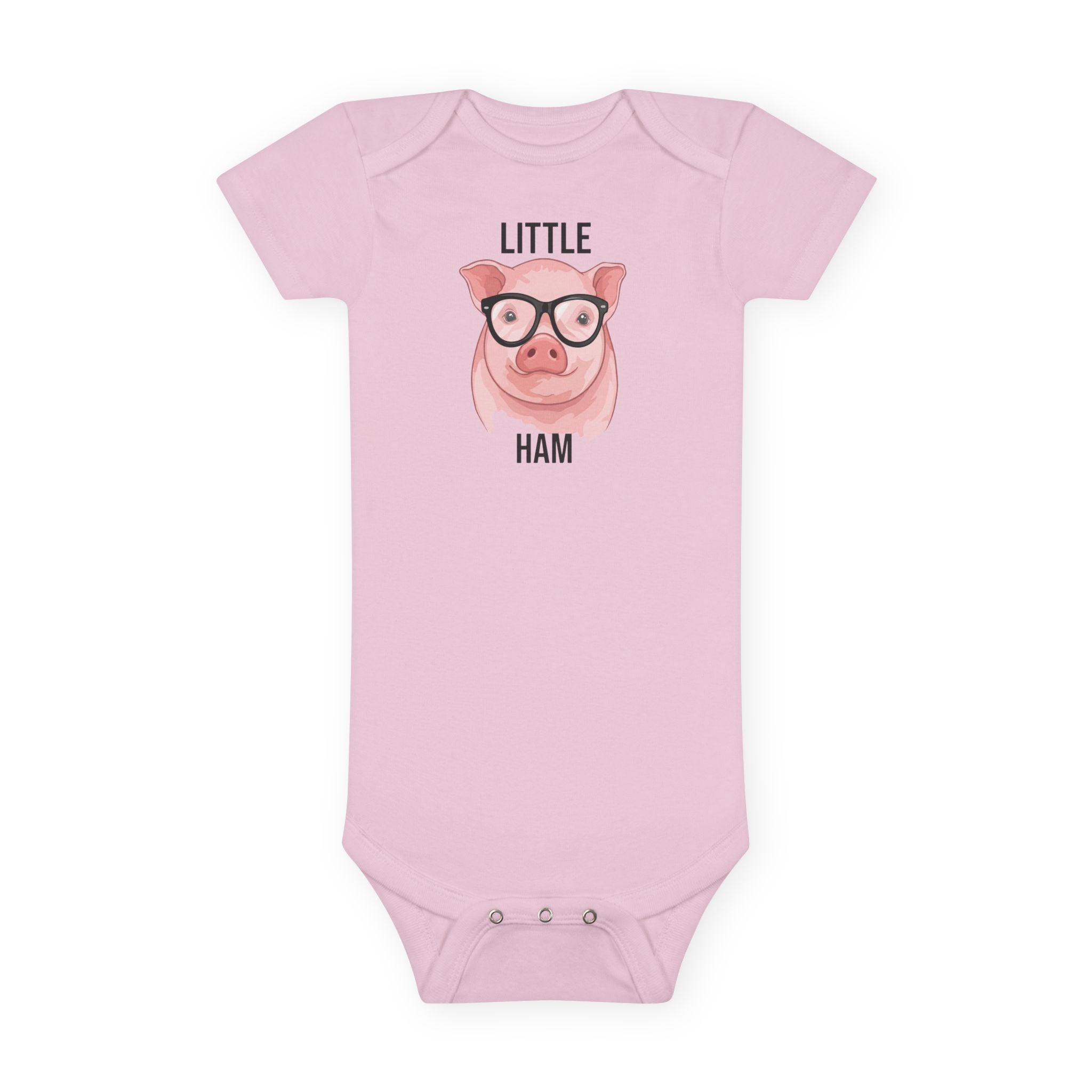 Cute Pig Baby Onesie - Little Ham Bodysuit | Funny Infant Animal Clothes Pun