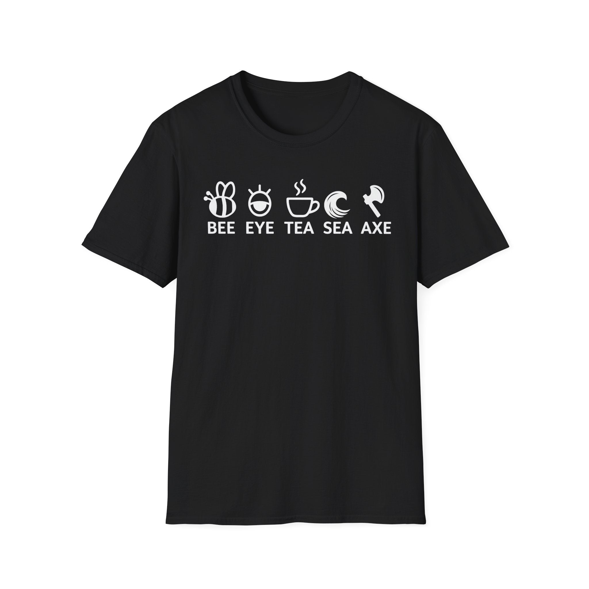 Bee Eye Tea Sea Axe T-Shirt — Funny Visual Pun Graphic Tee