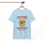 Funny Dog Lover Graphic Tee - Rich People Fancy Labels Happy People Dog Hair Unisex T-Shirt