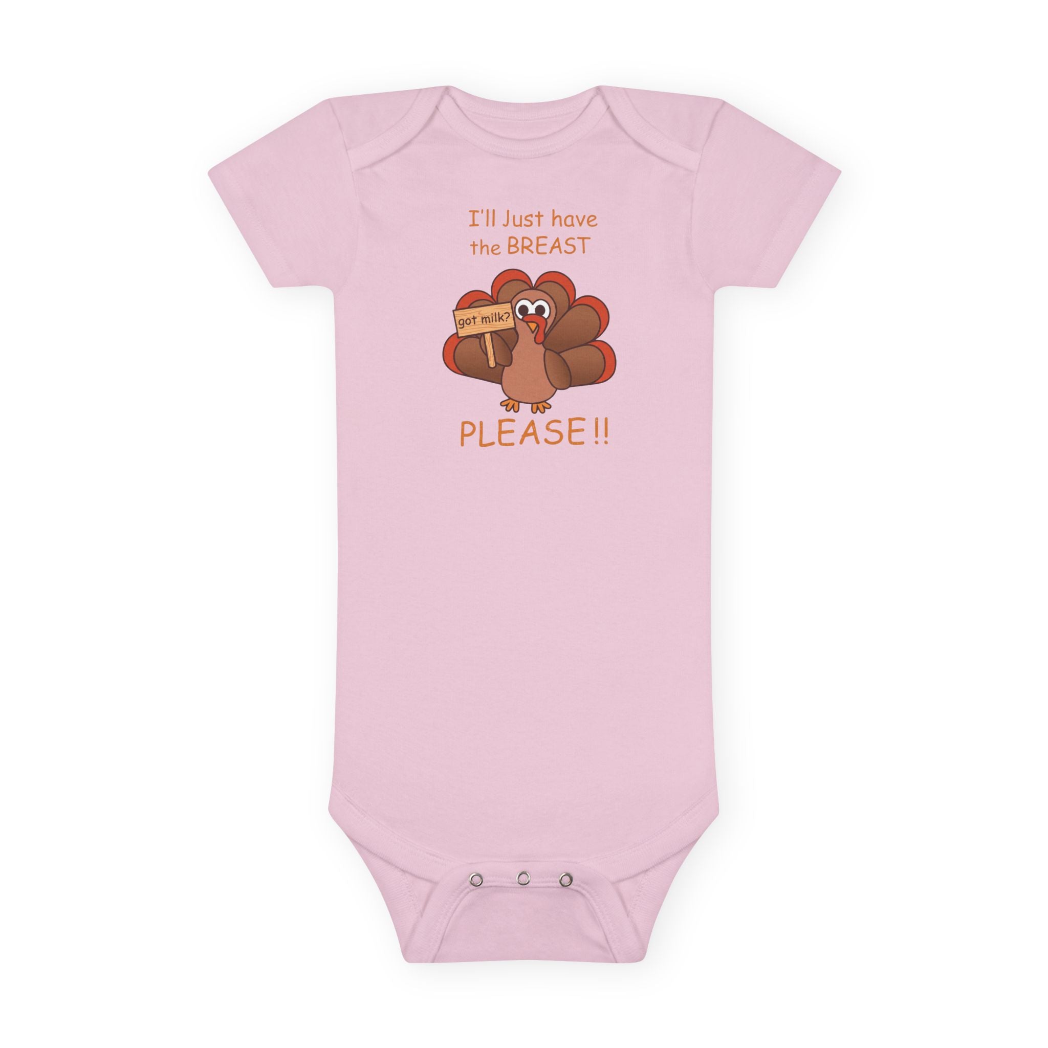 Funny Thanksgiving Baby Onesie - I'll Just Have The Breast Please Turkey Bodysuit