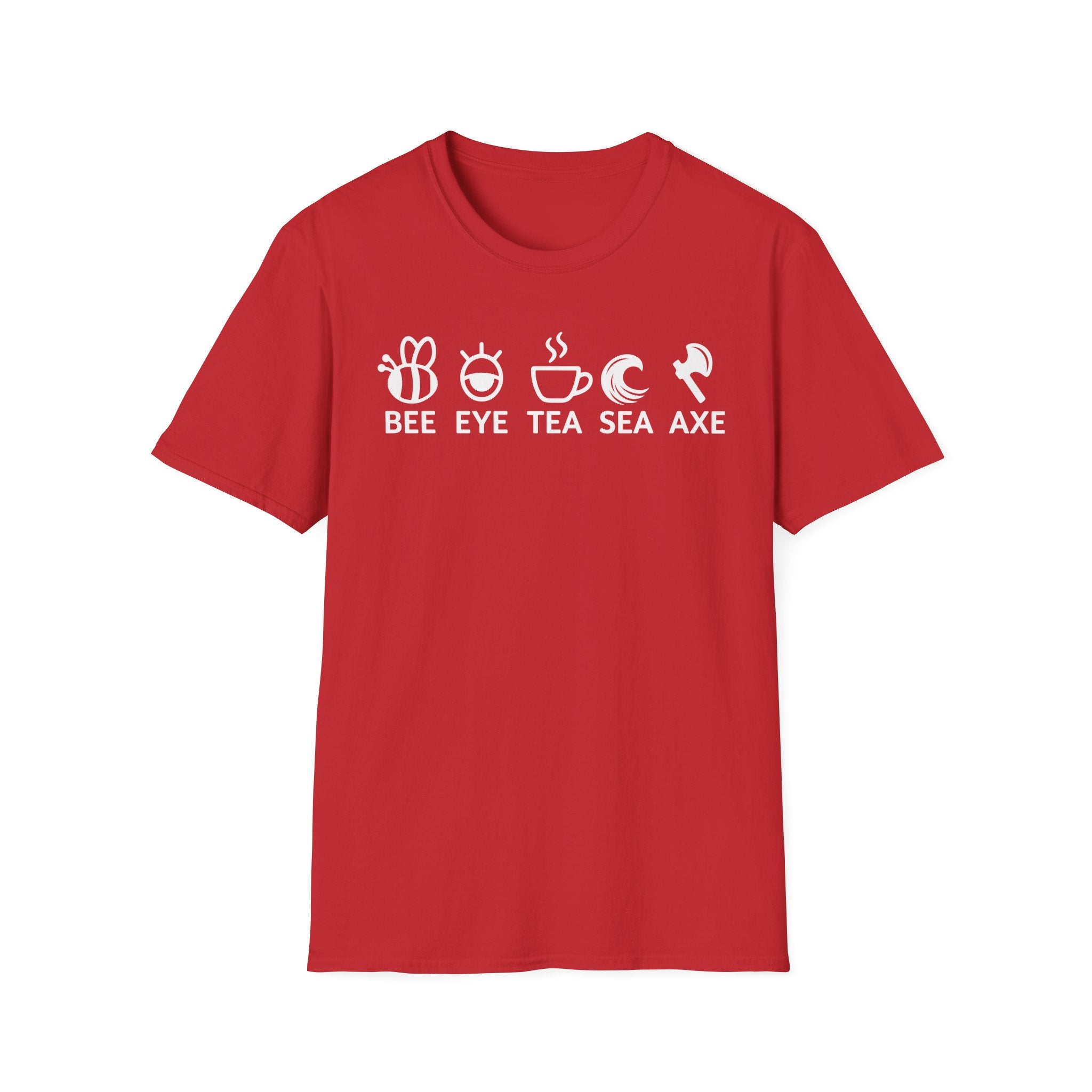 Bee Eye Tea Sea Axe T-Shirt — Funny Visual Pun Graphic Tee