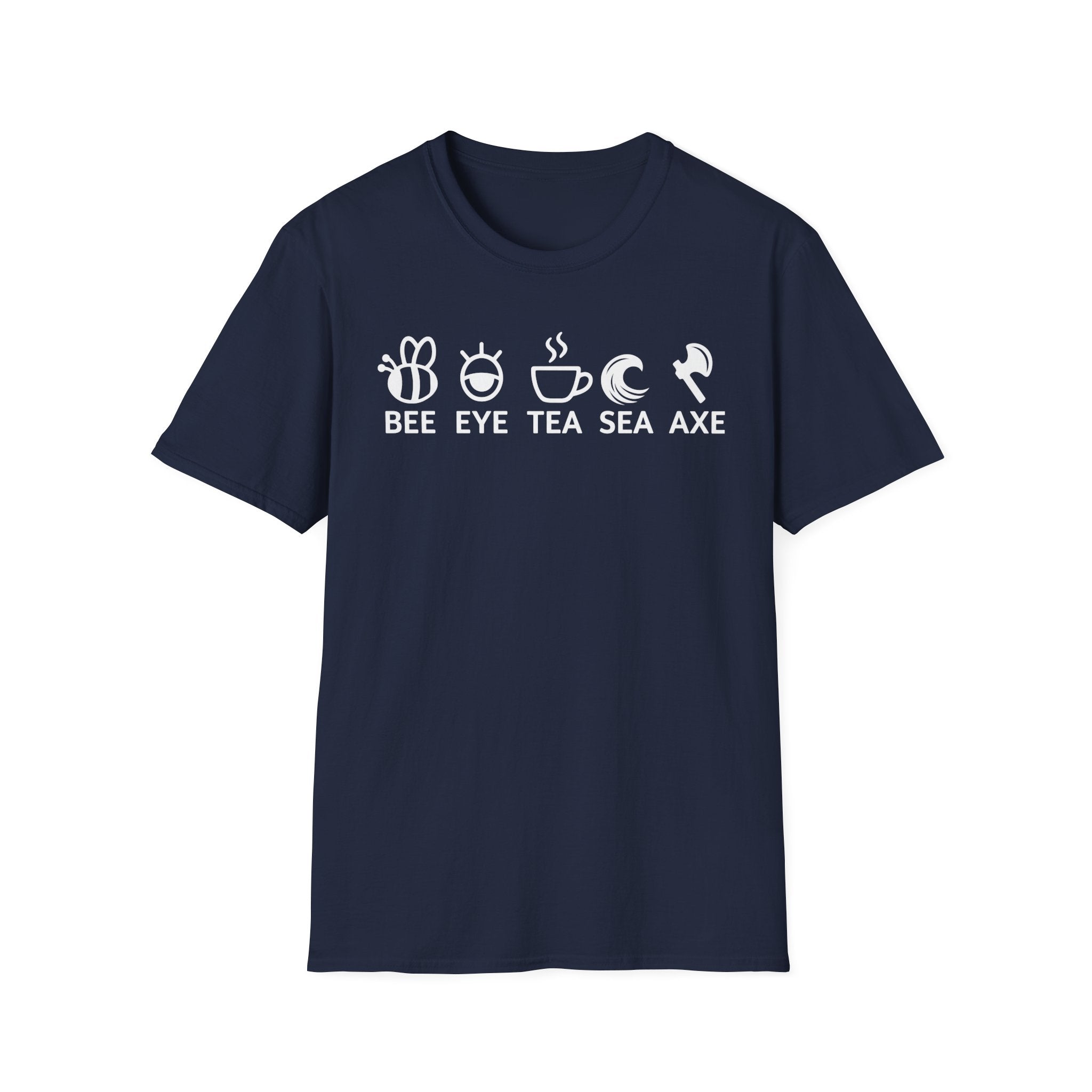 Bee Eye Tea Sea Axe T-Shirt — Funny Visual Pun Graphic Tee