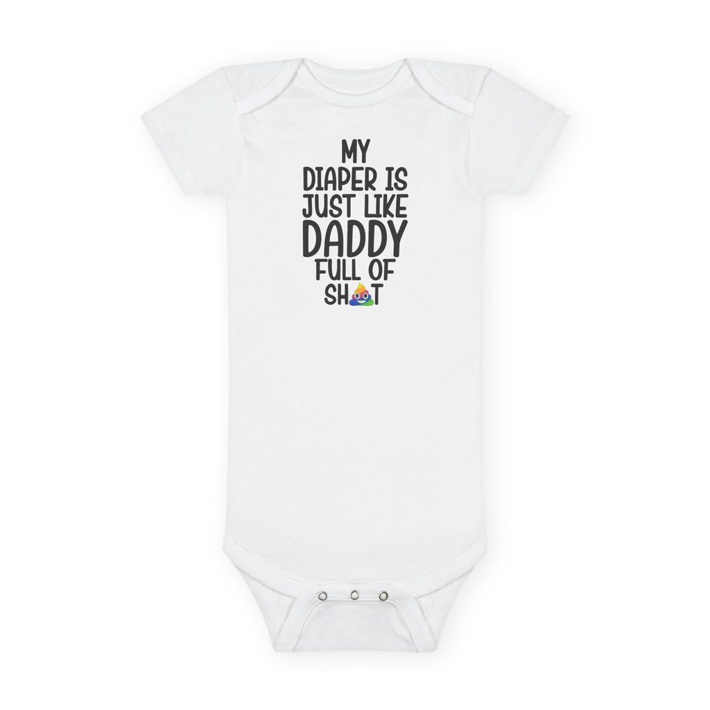 Funny Baby Onesie - My Diaper Is Just Like Daddy Bodysuit | Hilarious Infant Clothes