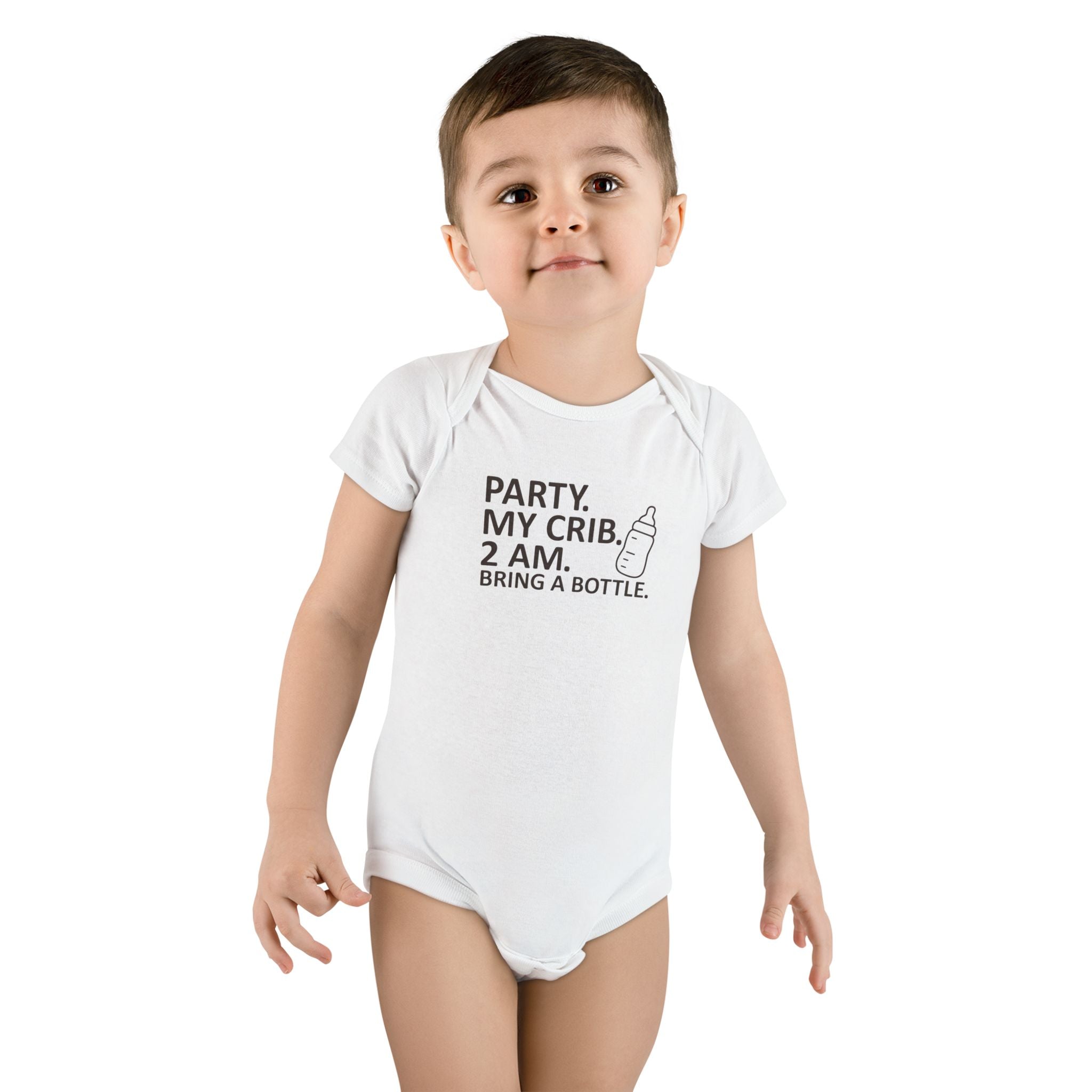 Funny Baby Onesie - Party My Crib 2 AM Bring A Bottle Bodysuit | Cute Infant Clothes
