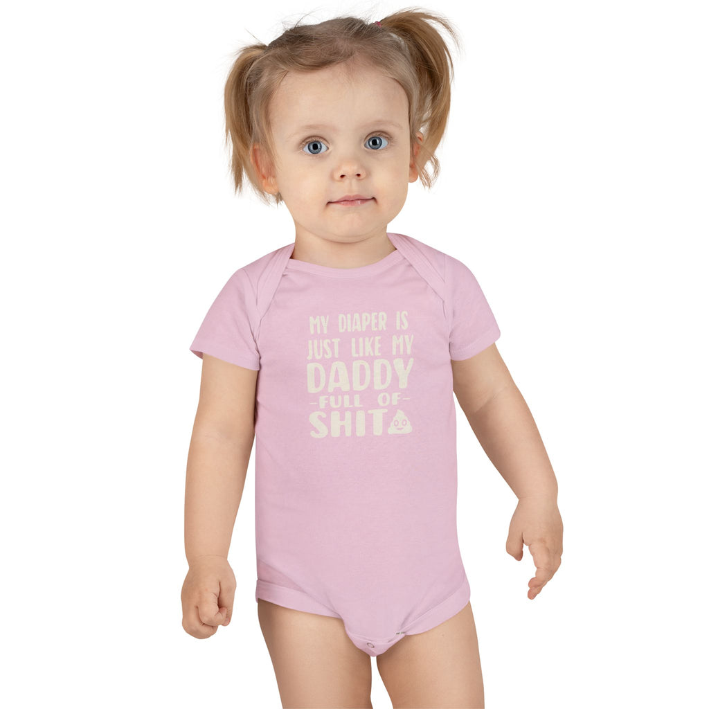Funny Baby Onesie - My Diaper Is Just Like My Daddy Bodysuit | Hilarious Infant Clothes
