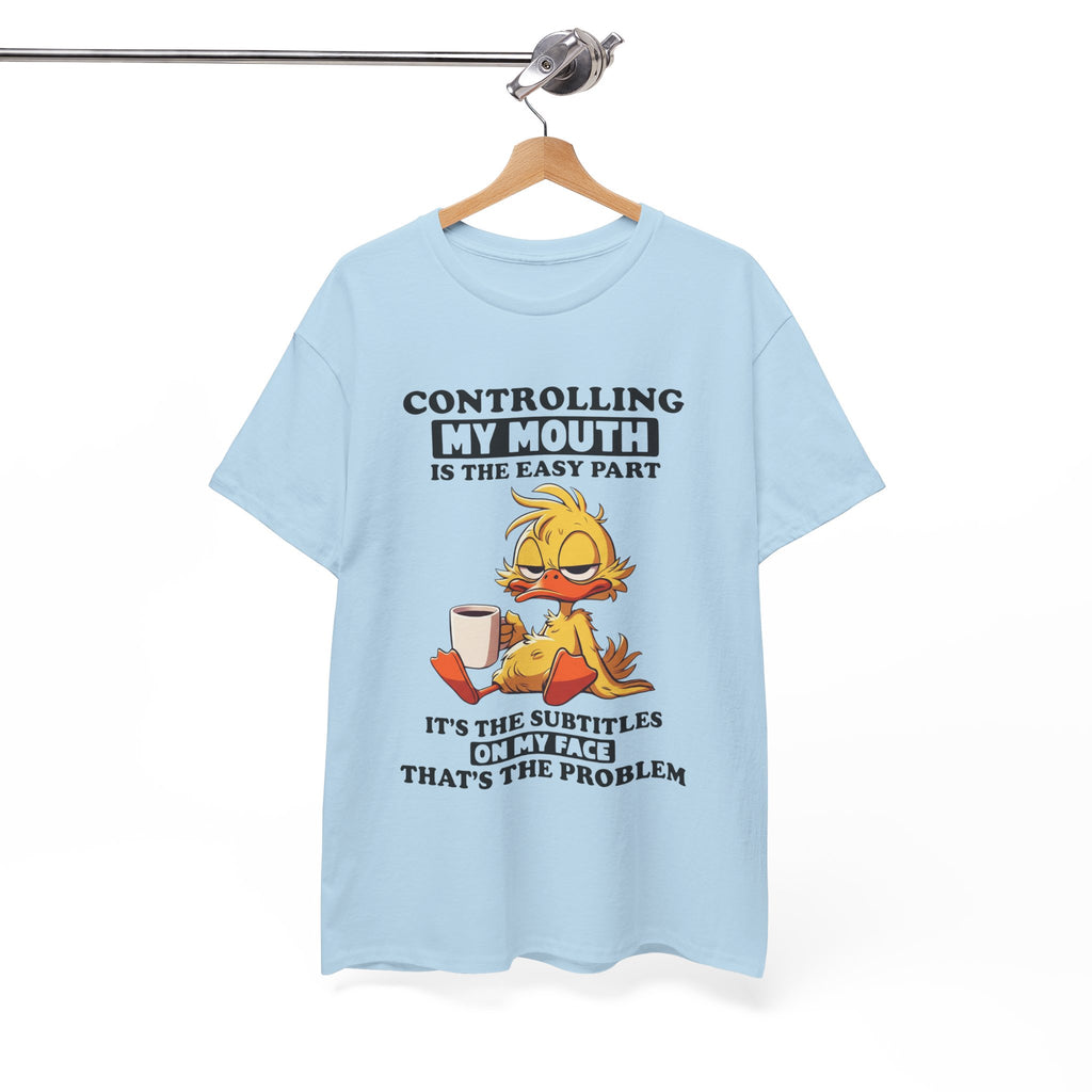 Funny Duck Graphic Tee - Controlling My Mouth Subtitles On My Face Unisex T-Shirt