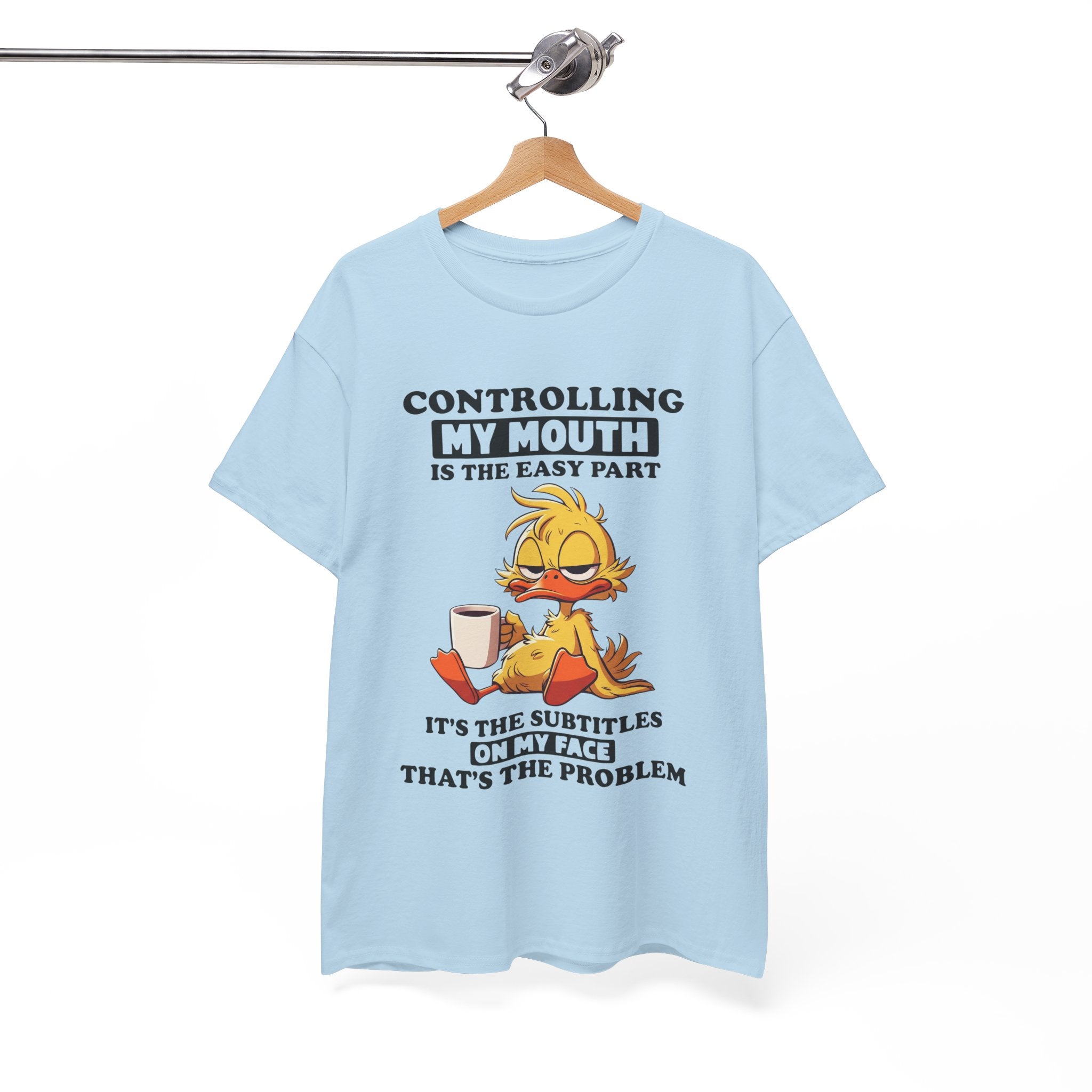 Funny Duck Graphic Tee - Controlling My Mouth Subtitles On My Face Unisex T-Shirt