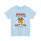 Funny Dog Lover Graphic Tee - Rich People Fancy Labels Happy People Dog Hair Unisex T-Shirt