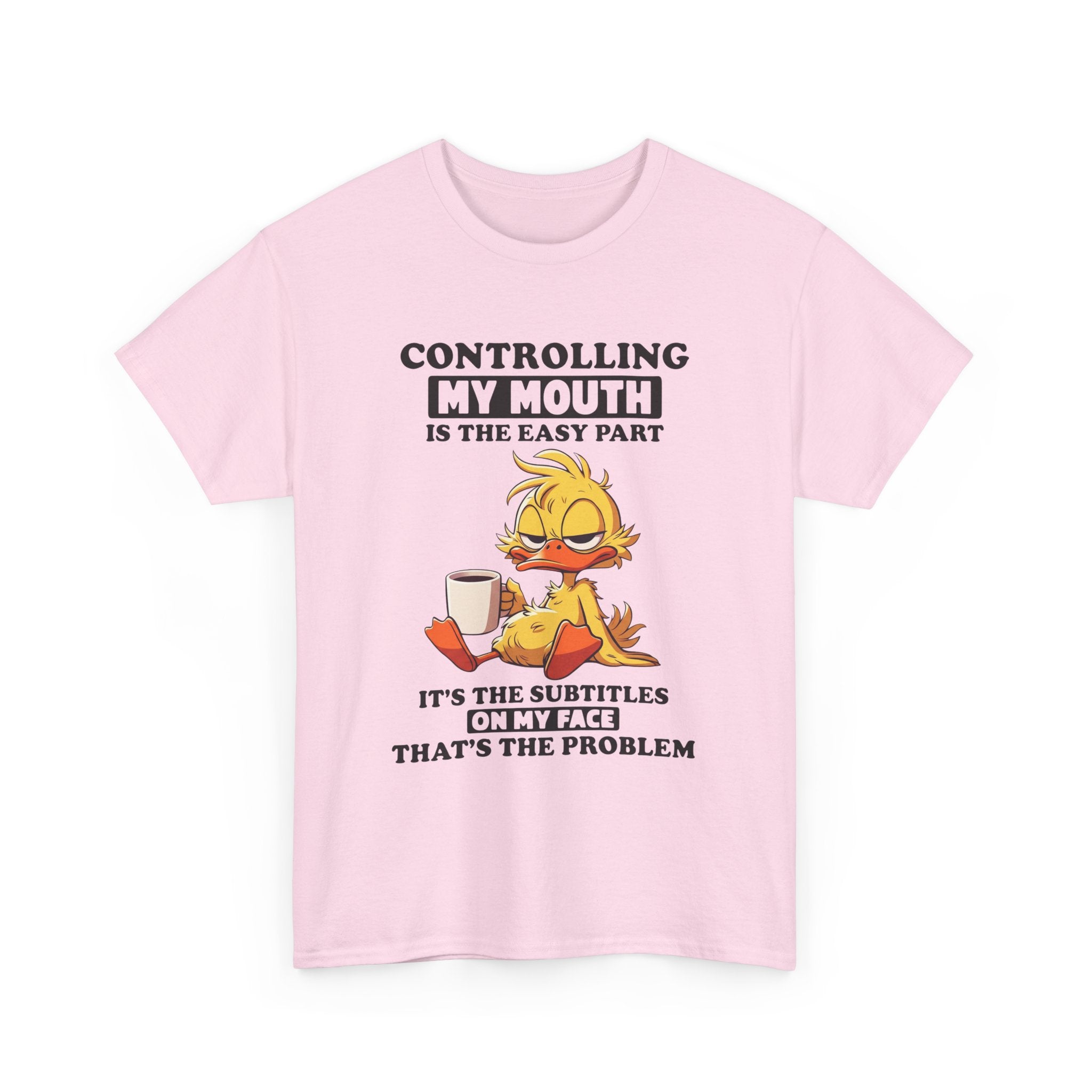 Funny Duck Graphic Tee - Controlling My Mouth Subtitles On My Face Unisex T-Shirt