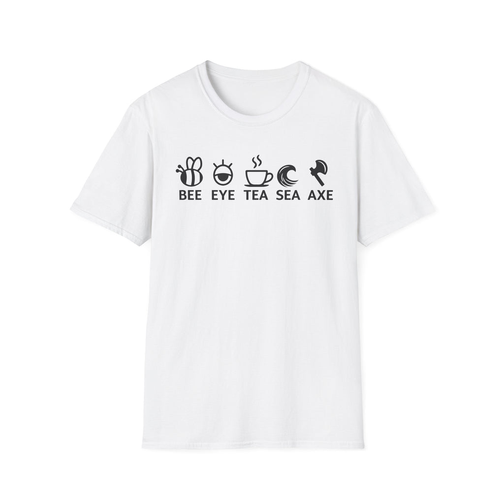 Bee Eye Tea Sea Axe T-Shirt — Funny Visual Pun Graphic Tee