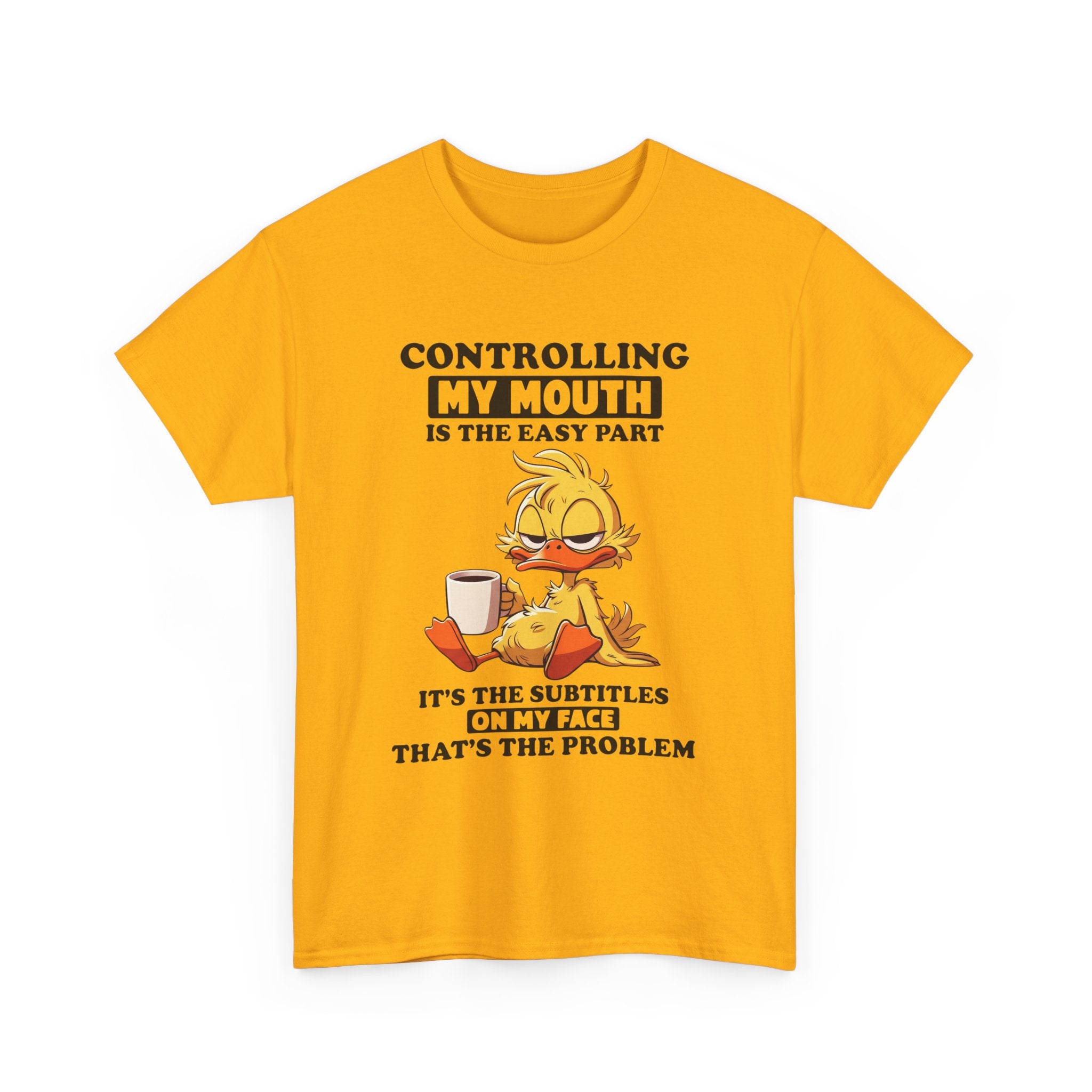 Funny Duck Graphic Tee - Controlling My Mouth Subtitles On My Face Unisex T-Shirt