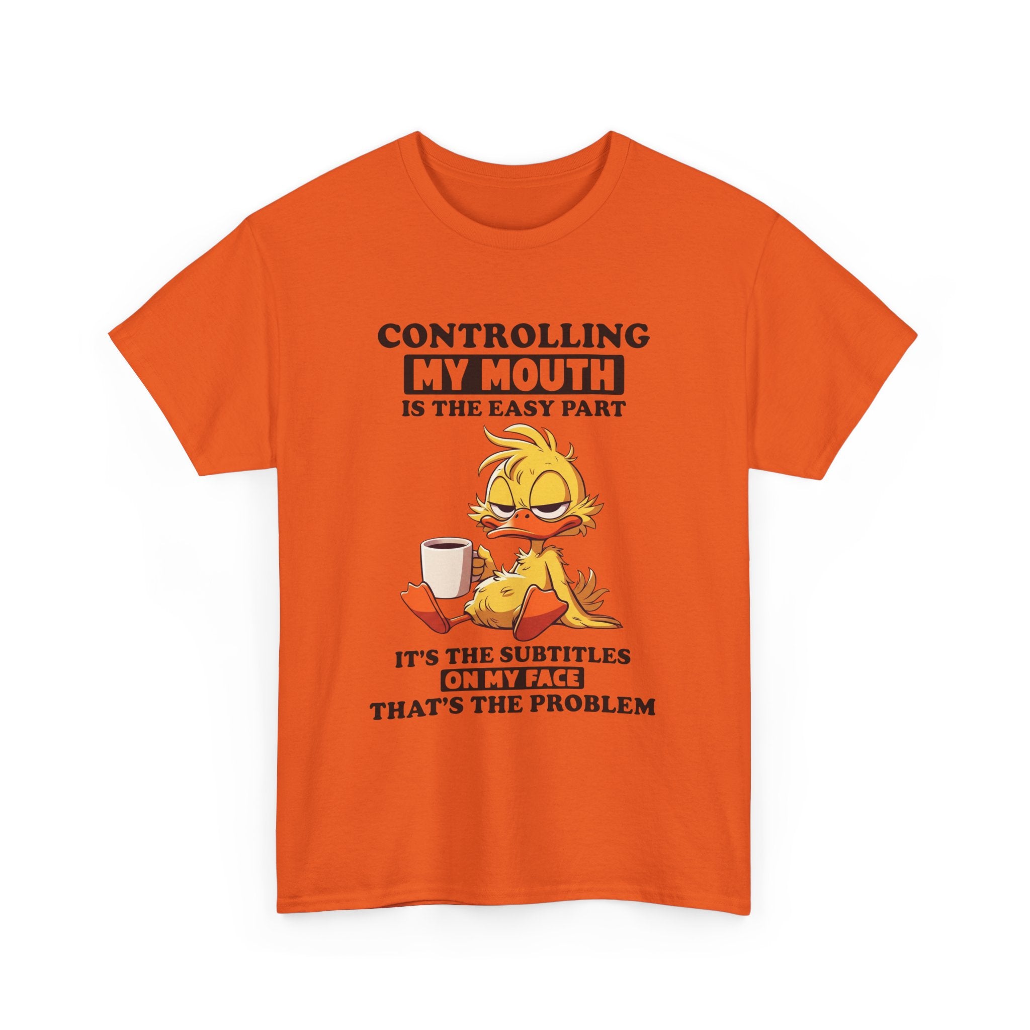Funny Duck Graphic Tee - Controlling My Mouth Subtitles On My Face Unisex T-Shirt