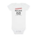 Funny Baby Onesie - Warning Dont Check Out My Daddy My Mummy Is A Psycho Bodysuit