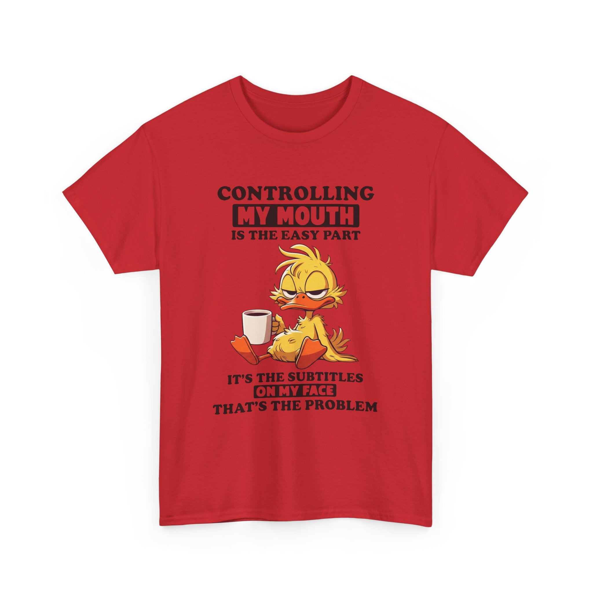Funny Duck Graphic Tee - Controlling My Mouth Subtitles On My Face Unisex T-Shirt