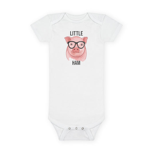 Cute Pig Baby Onesie - Little Ham Bodysuit | Funny Infant Animal Clothes Pun