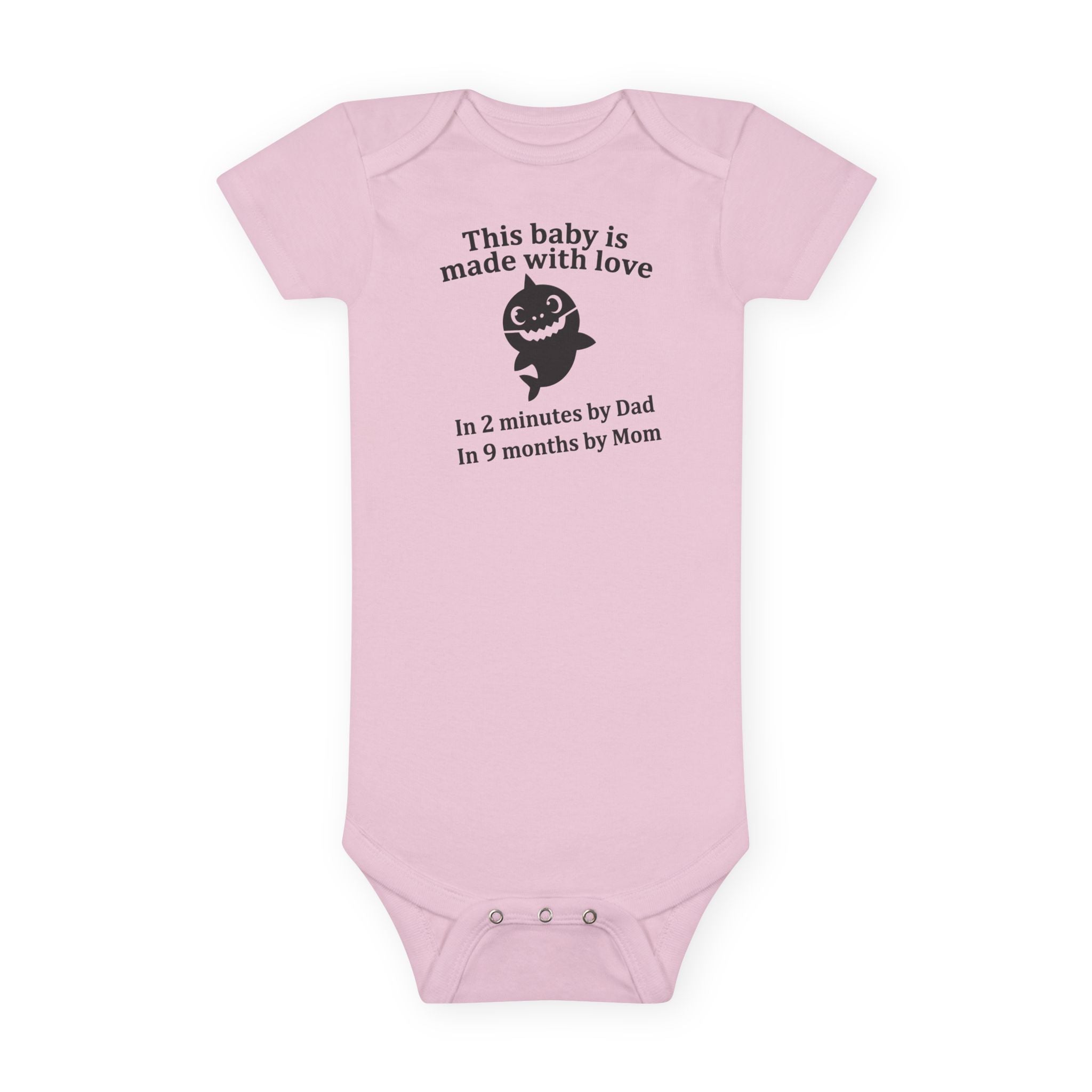 Funny Baby Onesie - Made With Love Baby Shark Bodysuit | Hilarious Infant Clothes