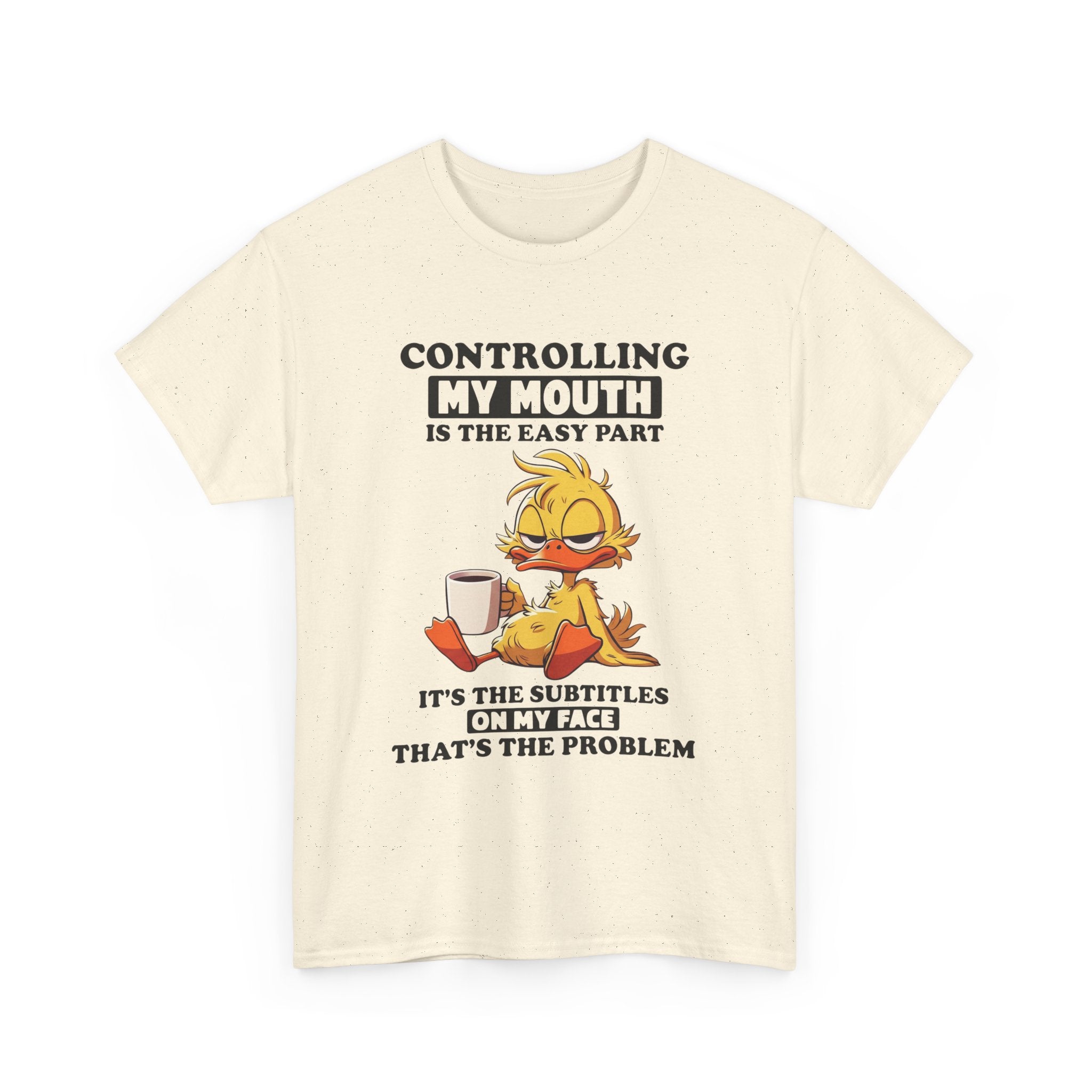 Funny Duck Graphic Tee - Controlling My Mouth Subtitles On My Face Unisex T-Shirt