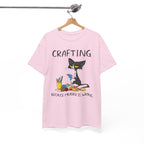 Funny Crafting Graphic Tee - Crafting Because Murder Is Wrong Cat Unisex T-Shirt