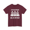 Funny Skeleton Graphic Tee - Stuck Between IDK IDC IDGAF Unisex T-Shirt