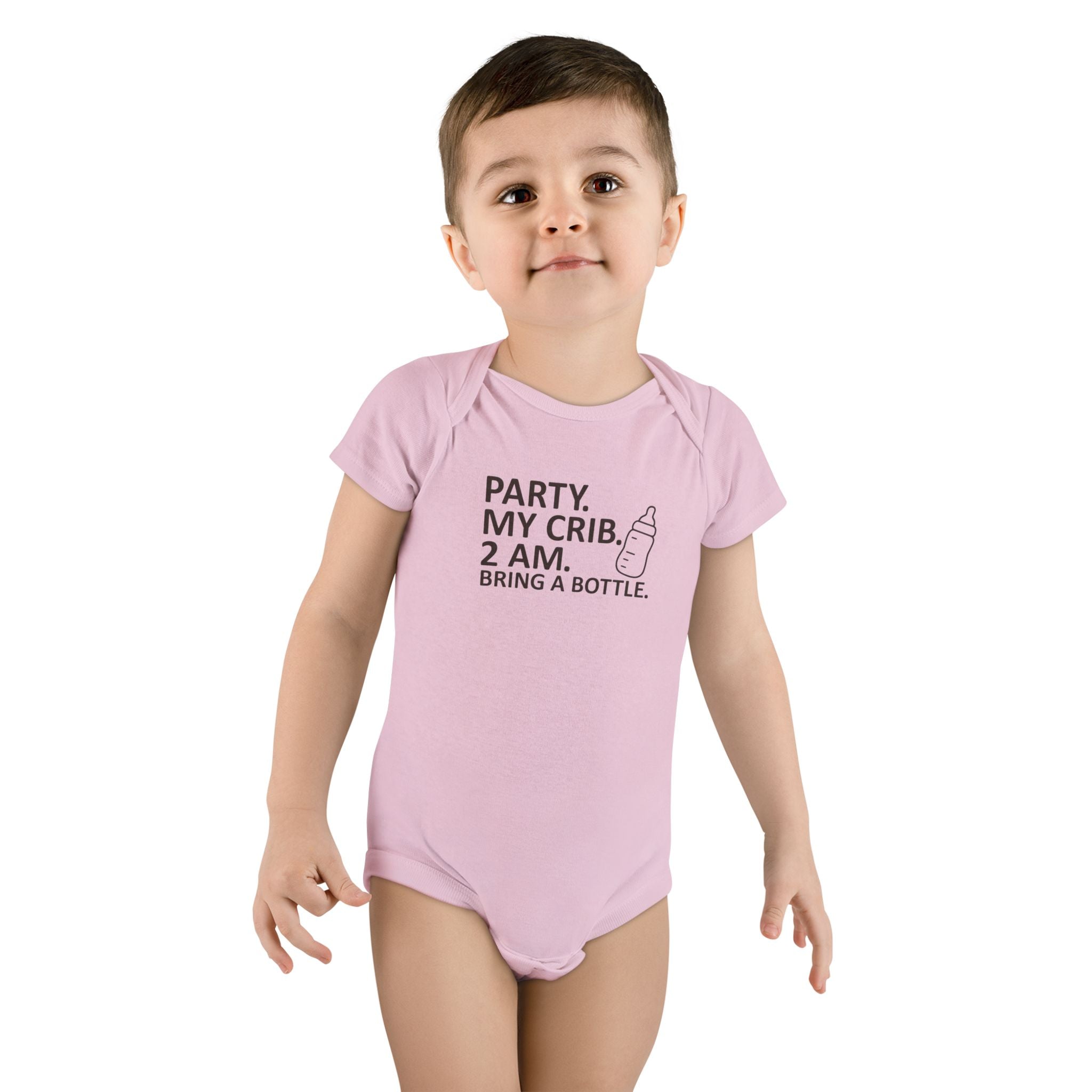 Funny Baby Onesie - Party My Crib 2 AM Bring A Bottle Bodysuit | Cute Infant Clothes