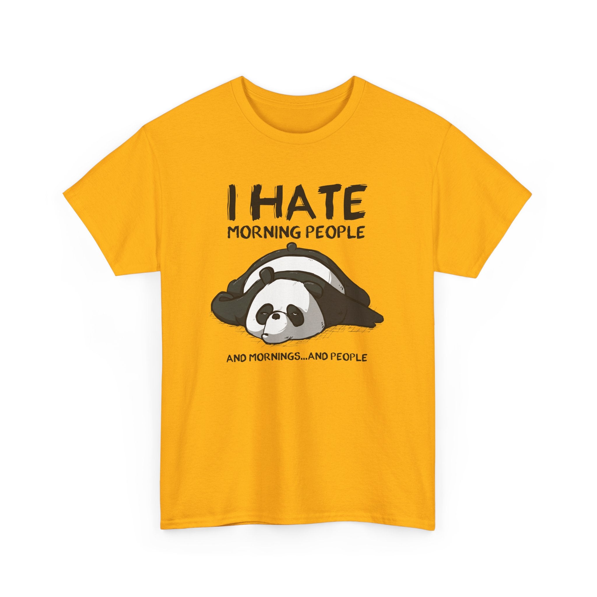 Funny Panda Graphic Tee - I Hate Morning People And Mornings Unisex T-Shirt