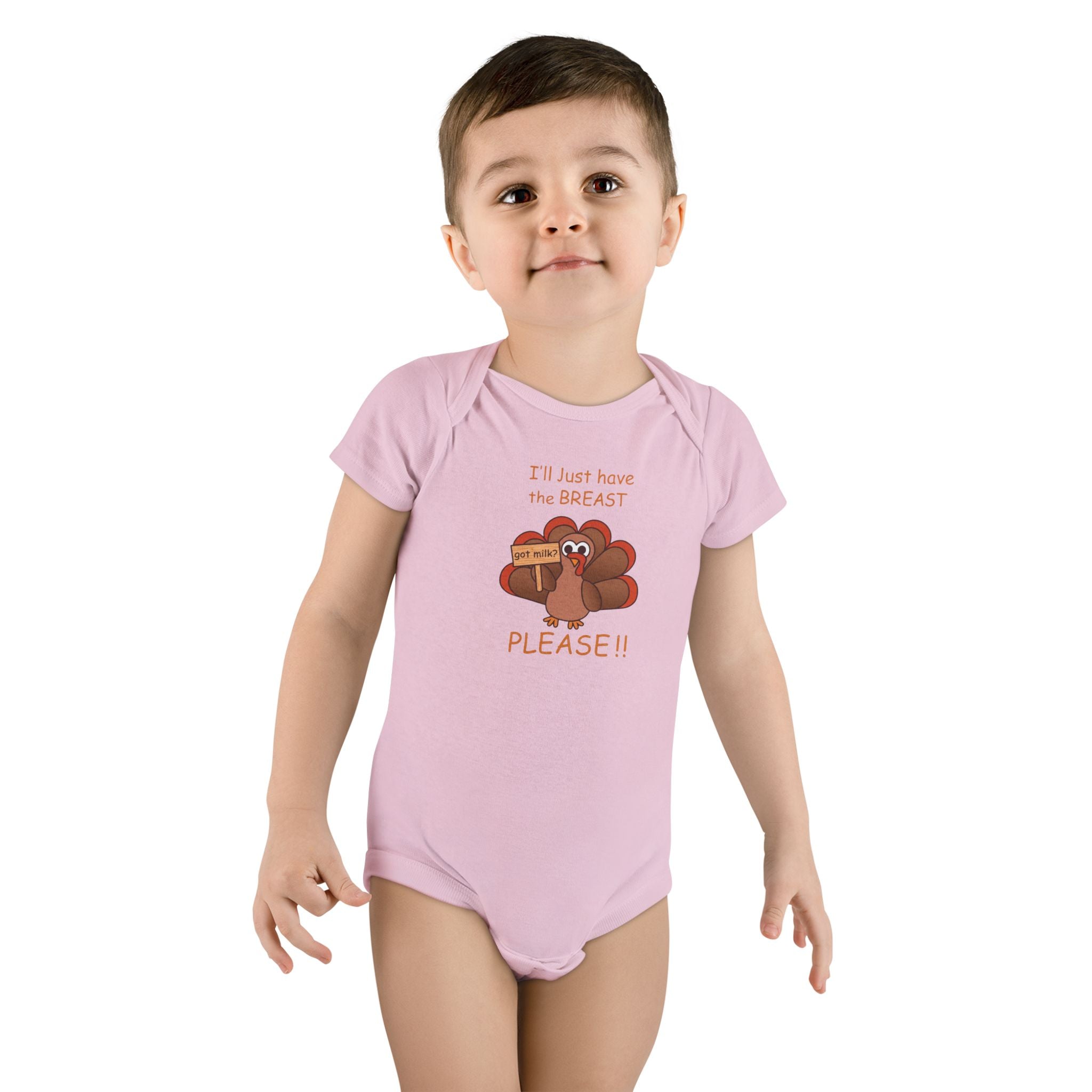 Funny Thanksgiving Baby Onesie - I'll Just Have The Breast Please Turkey Bodysuit