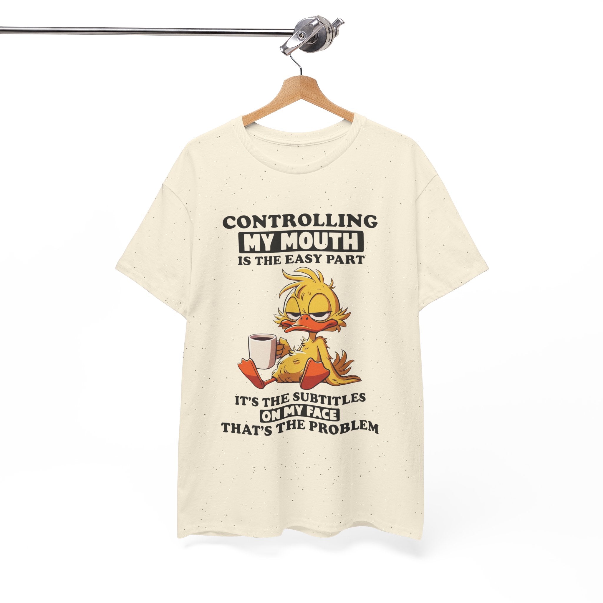 Funny Duck Graphic Tee - Controlling My Mouth Subtitles On My Face Unisex T-Shirt