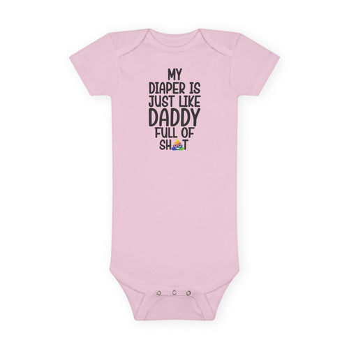 Funny Baby Onesie - My Diaper Is Just Like Daddy Bodysuit | Hilarious Infant Clothes