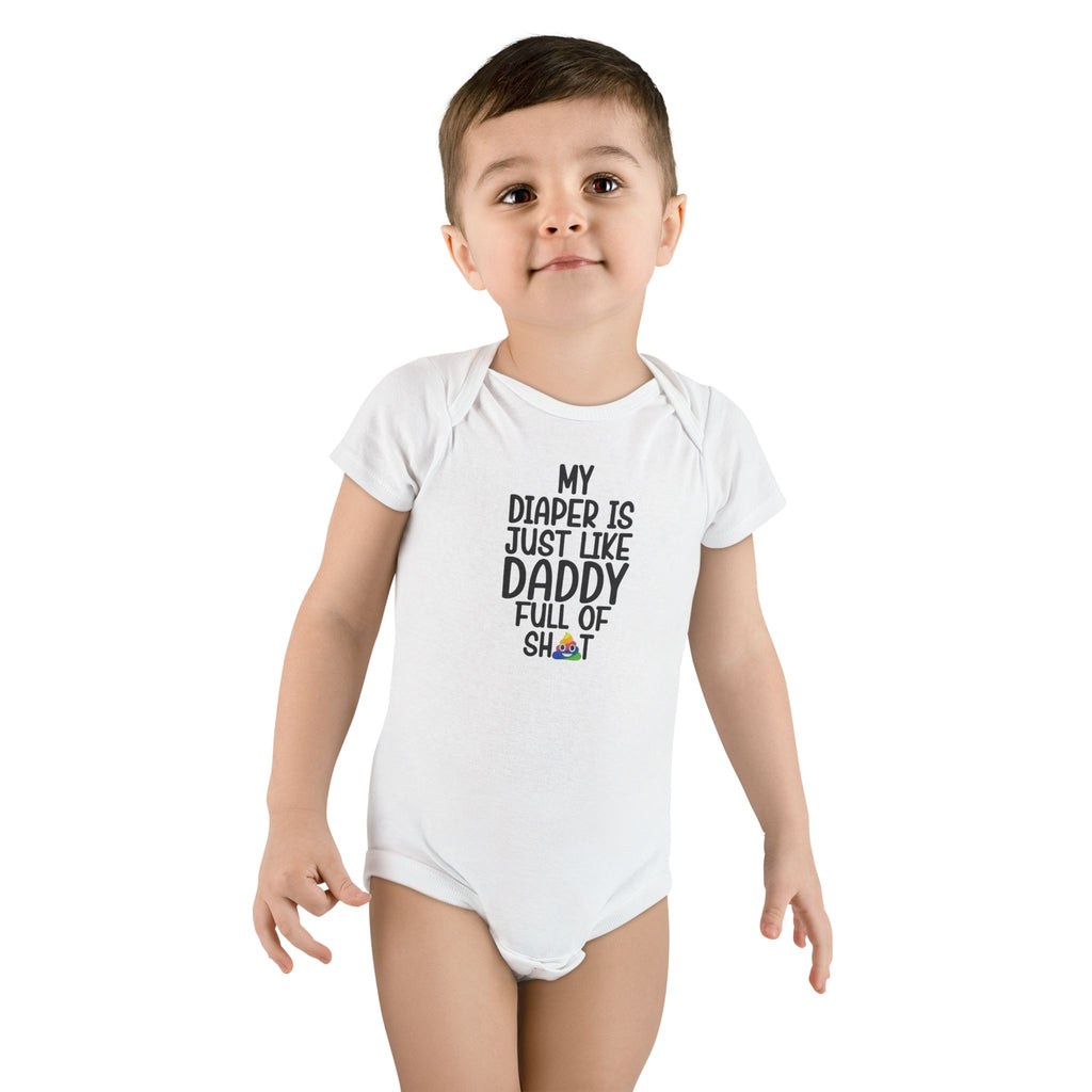 Funny Baby Onesie - My Diaper Is Just Like Daddy Bodysuit | Hilarious Infant Clothes