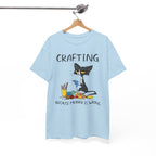 Funny Crafting Graphic Tee - Crafting Because Murder Is Wrong Cat Unisex T-Shirt