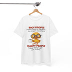 Funny Dog Lover Graphic Tee - Rich People Fancy Labels Happy People Dog Hair Unisex T-Shirt